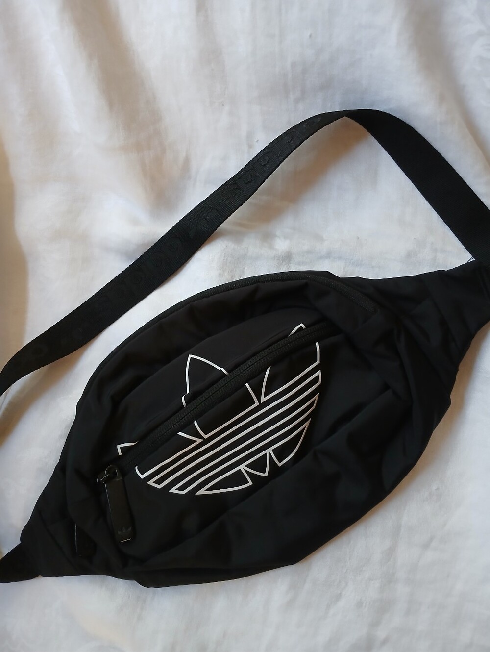 Adidas Originals National Waist Pack Black With White Trefoil Logo Fanny Pack